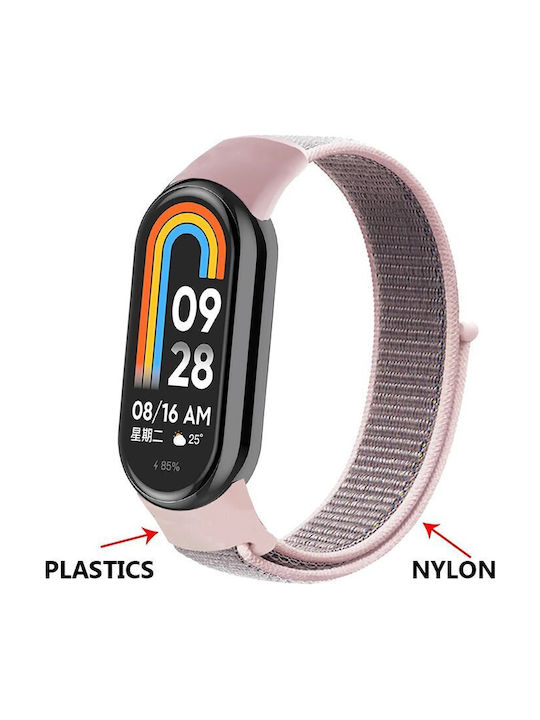 Strap Xiaomi Mi Band 8 Nylon Loop Light Pink Oem
