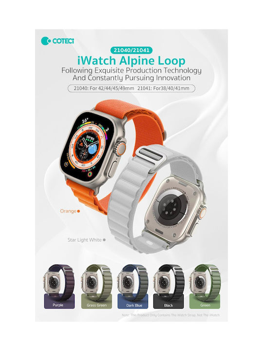 Coteci Strap Apple Watch 42 44 45 49mm Alpine Loop Strap Purple