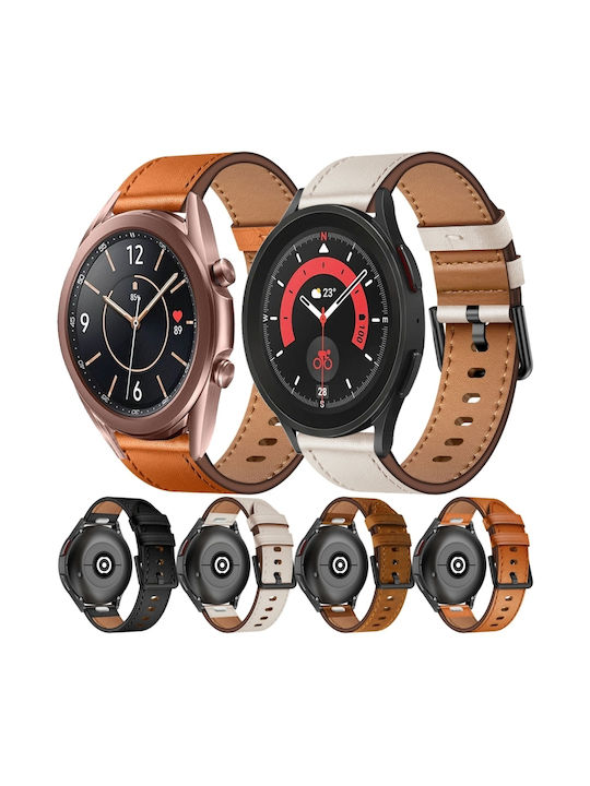 Кожена каишка за часовник Samsung Galaxy Watch 3 41mm 20mm Sx Connector с метален бутон, черна Кожена каишка за часовник Samsung Galaxy Watch 3 41mm 20mm Sx Connector с метален бутон, черна