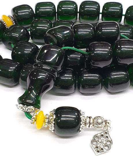 Roloi Komboloi Mastic Worry Beads with 33 Beads Green 36cm
