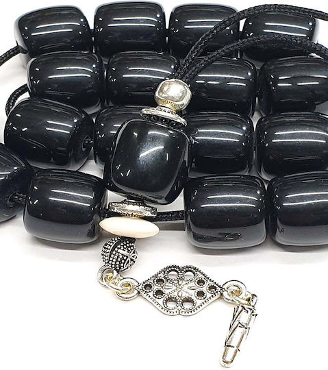 Roloi Komboloi Resin Worry Beads with 17 Beads Black 29cm