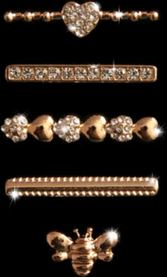 Strap Jewellery Ring + Charm Bee Set Gold Oem