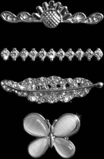Strap Jewellery Ring + Charm Butterfly Set Silver Oem