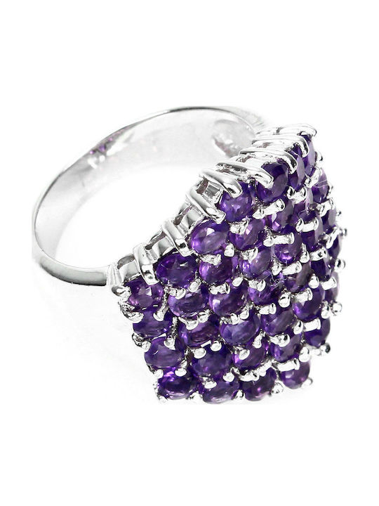 925 Silver Ring Natural Amethyst Size 16