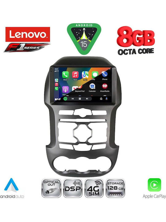 Lenovo Car Audio System for Ford Ranger 2011-2015 (Bluetooth/USB/WiFi/GPS/Apple-Carplay/Android-Auto) with Touch Screen 9"