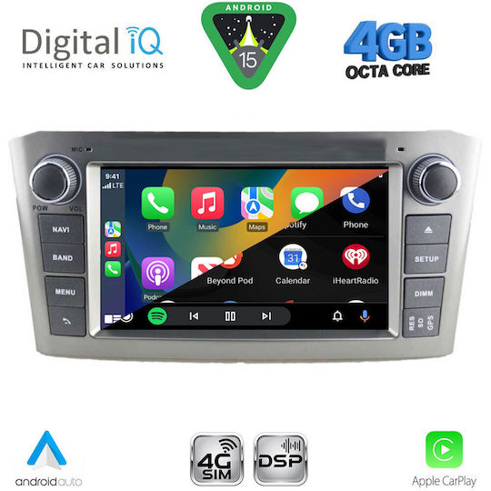 Digital IQ Ηχοσύστημα Αυτοκινήτου για Toyota Avensis 2003-2009 (Bluetooth/USB/WiFi/GPS/Apple-Carplay/Android-Auto) με Οθόνη Αφής 7"