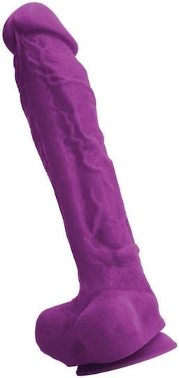 Ns Novelties Colours Pleasures 10inch Dildo Dildo realist cu Scrotum Violet 25cm