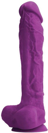 Ns Novelties Colours Pleasures 10inch Dildo Dildo realist cu Scrotum Violet 25cm