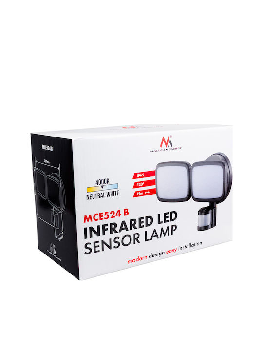 Maclean Energy Επιτοίχιο Εξωτερικό Φωτιστικό LED IP65 20W με Φυσικό Λευκό Φως