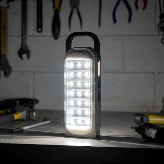 Avizar Lampă de Urgență cu 21 LED-uri cu Luminozitate Ridicată Mâner de Transport Albă