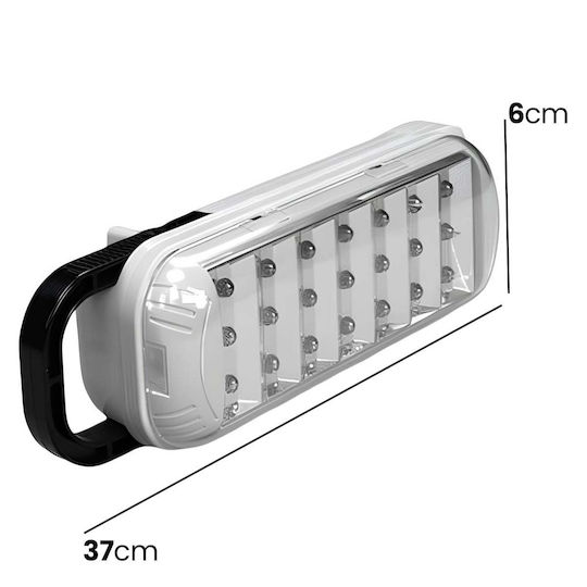 Avizar Lampă de Urgență cu 21 LED-uri cu Luminozitate Ridicată Mâner de Transport Albă