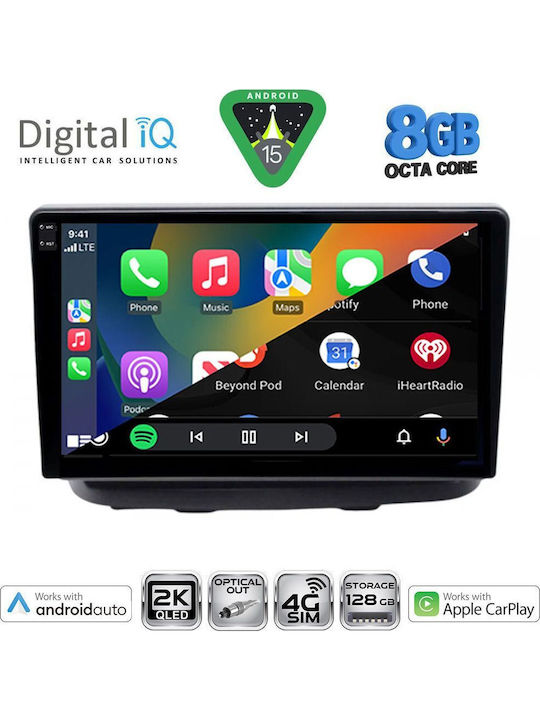 Digital IQ Car Audio System for Fiat Doblo 2002-2009 (Bluetooth/USB/WiFi/GPS/Apple-Carplay/Android-Auto) with Touch Screen 10"
