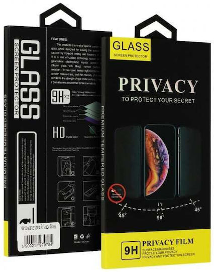 Glass Privatsphäre Vollflächig gehärtetes Glas Schwarz (Galaxy S23 Ultra)