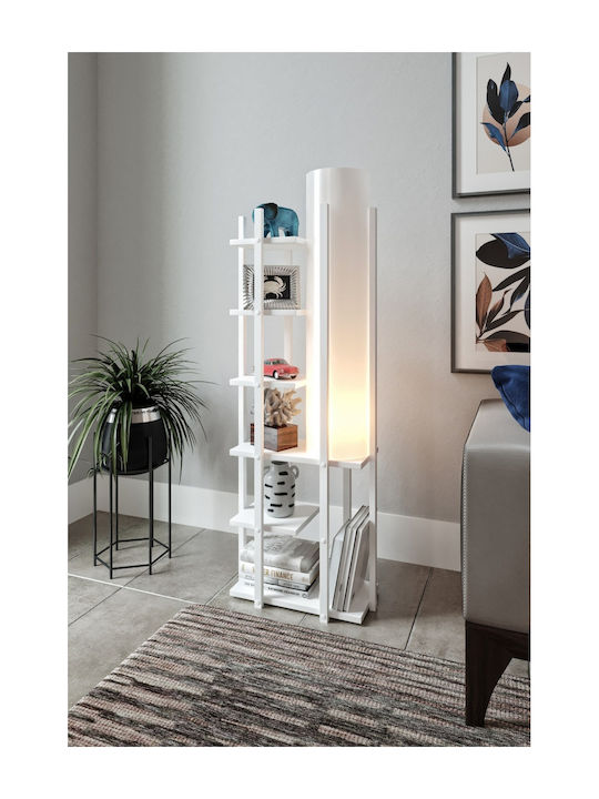 Bibliotecă Shell Spark Albă 45x25x135 cm