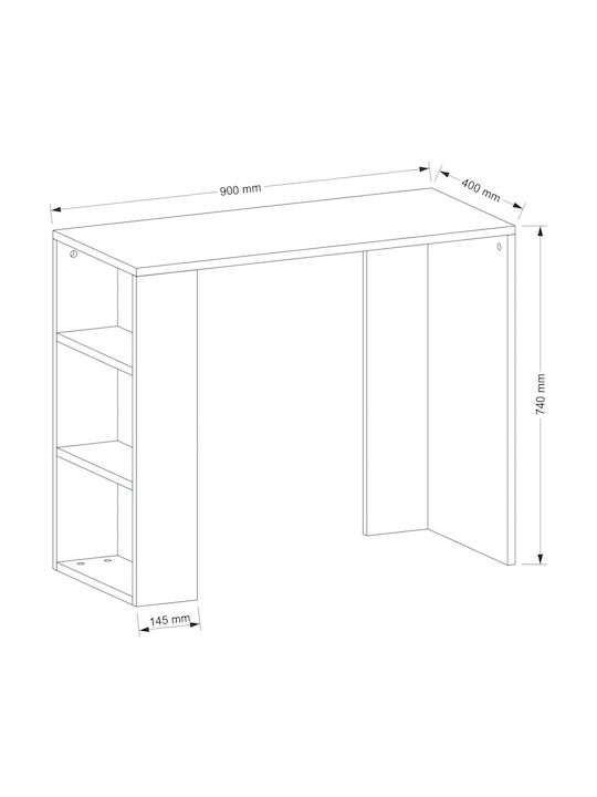 Birou Din Lemn Negru 90x40x73.8cm