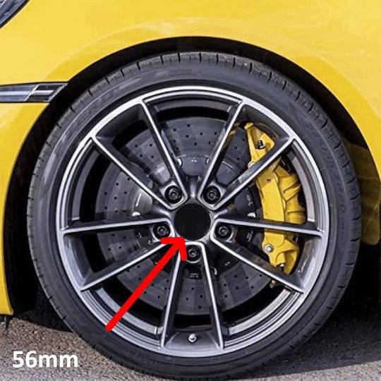 Set 4 Capace De Șuruburi Centrul Jantelor Din Aliaj Diametru 56 Mm Culoare Neagră