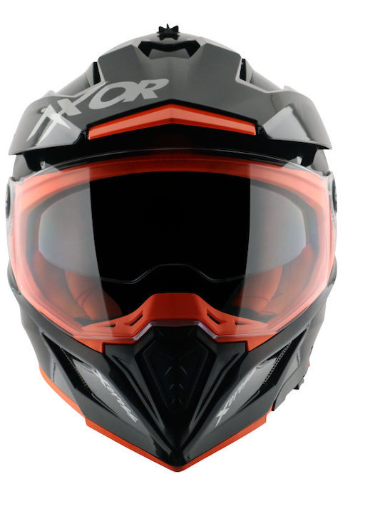 Axor X-Cross Dual Matte Black Orange Motorcycle Helmet On-Off ECE 22.06 1600gr with Sunvisor
