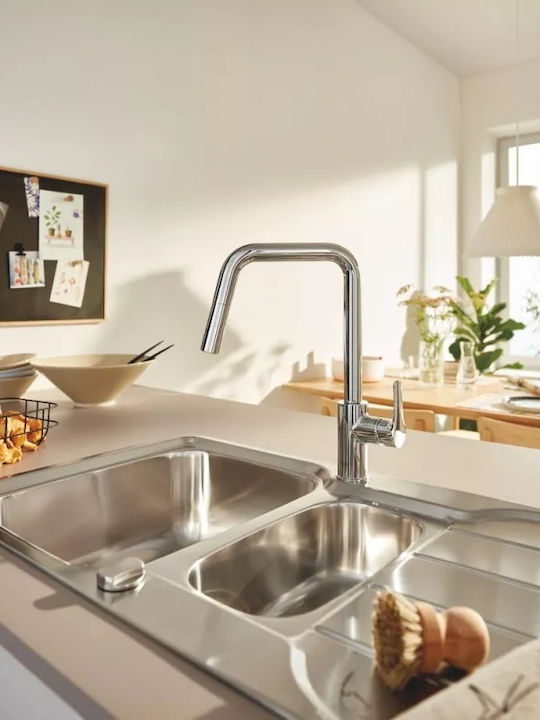 Grohe Настолен Смесител за Кухня с Подвижен Душ Сребрист 30619000 Grohe Настолен Смесител за Кухня с Подвижен Душ Сребрист 30619000