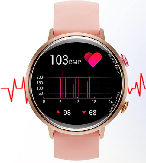 inSPORTline Brosel 43mm Αδιάβροχο Smartwatch με Παλμογράφο (Μαύρο)