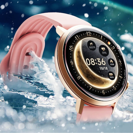 inSPORTline Brosel 43mm Αδιάβροχο Smartwatch με Παλμογράφο (Μαύρο)