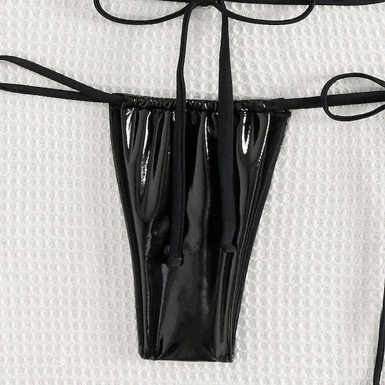 Lace-up Bikini Women Beach Swimsuit Black