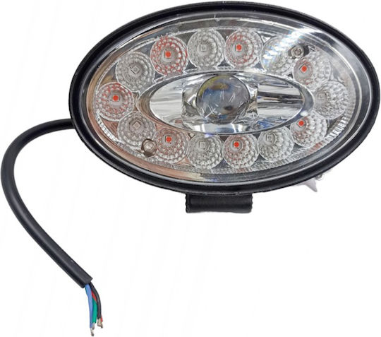 Στρογγυλός Προβολέας Αυτοκινήτου LED Mazda 3 12V 48W 14cm με Κόκκινο Φωτισμό 1τμχ