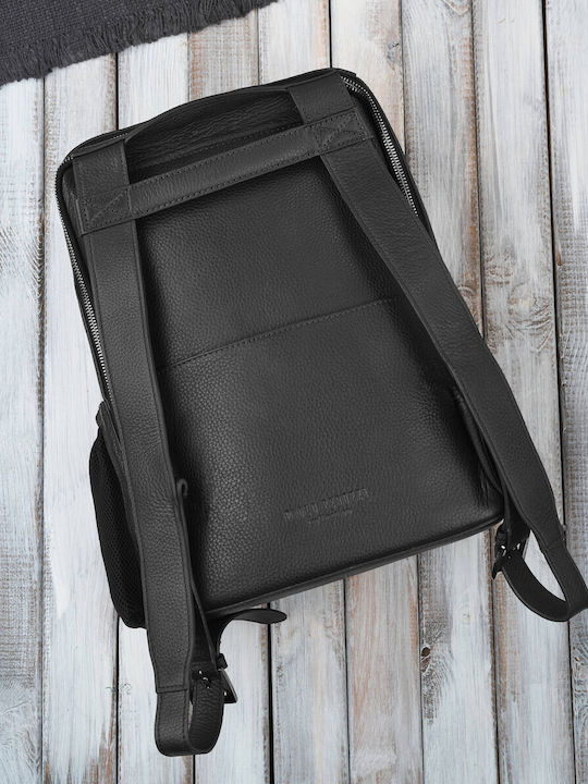 Leather Women's Clutch Backpack Black