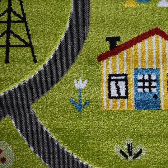 Saray Home 3d Farm Adventure Детско килимче Зелен 160x210см