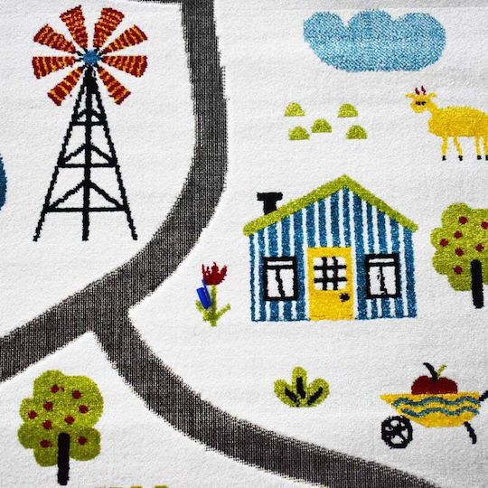 Saray Home 3d Farm Adventure Детско килимче Бял 160x210см