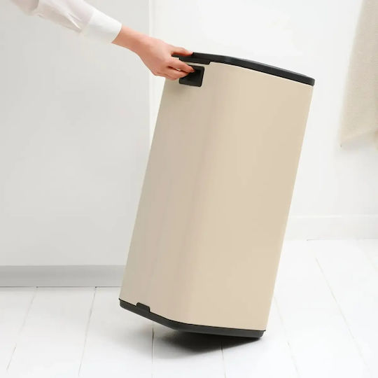 Brabantia Κάδος Bo Touch Απορριμμάτων Πλαστικός Push Μπεζ 30lt