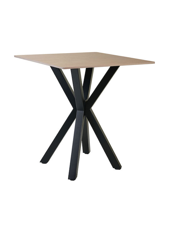 Alberto Esszimmer- und Küchentisch mit Stein Oberflächenmaterial Beige Stein 70x70x76cm
