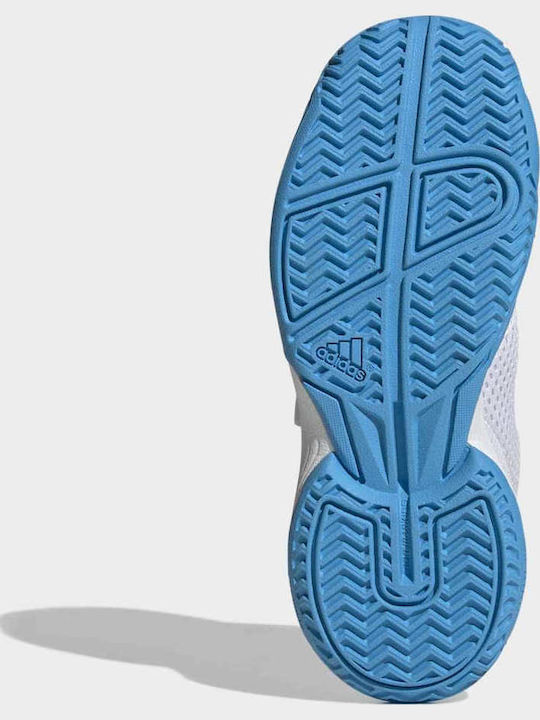 Courtflash Kids Sports Tennis Shoes with Hoop & Loop Closure White