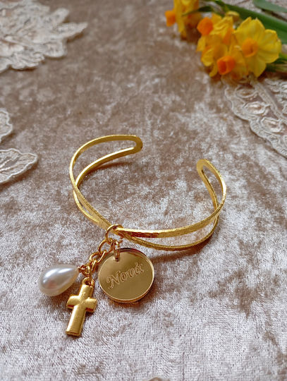 By Anastasia's Art Creations Taufe Anhänger Armbänder Metall Gold 1 Stück
