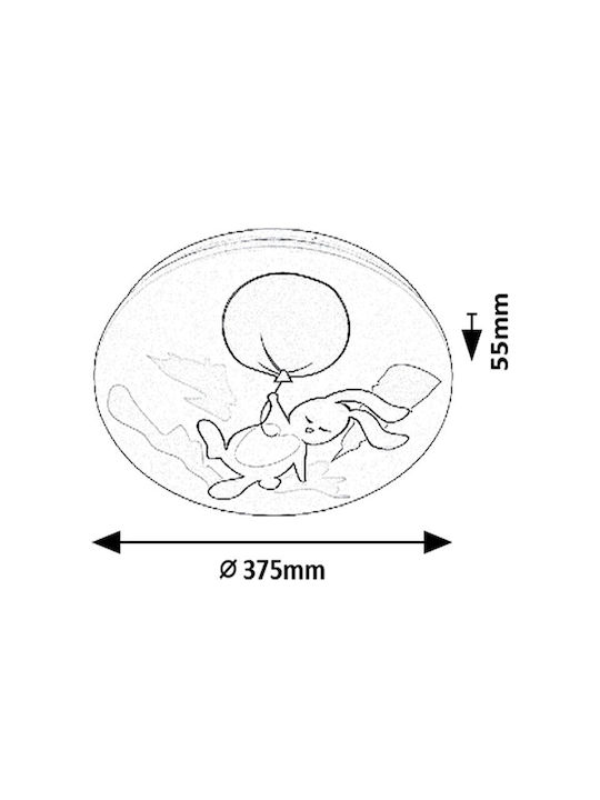 Rabalux Einfaches Licht Kinderdeckenleuchte Deckenleuchte montieren 24W mit Fassung E27 Braun 37.5cm