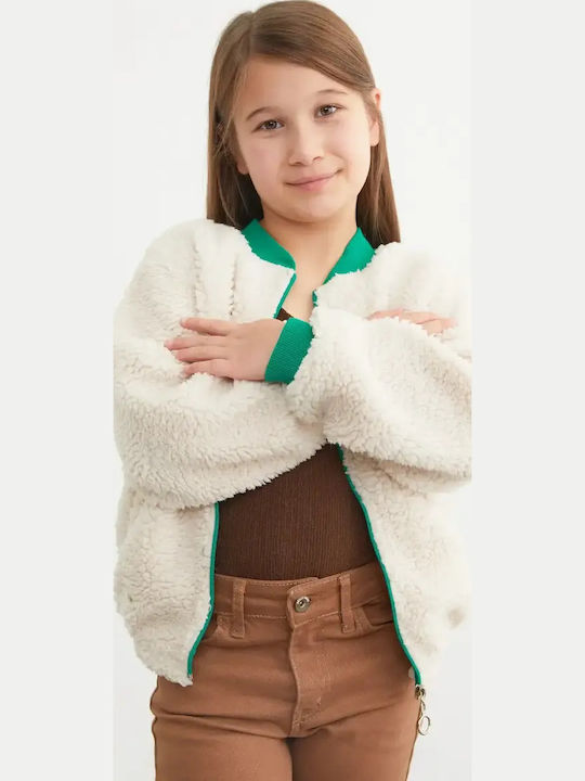 Kids Cardigan Fleece Beige