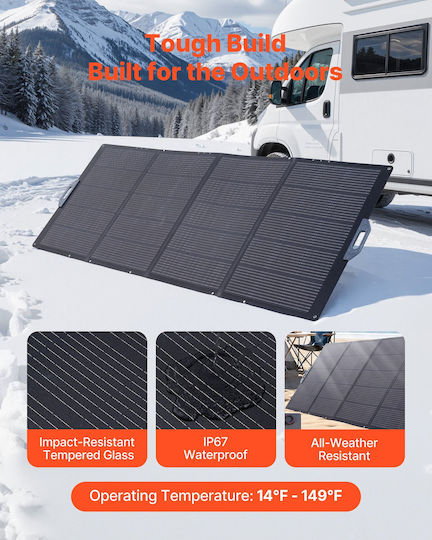 Vevor Panou Solar Portabil Pliabil 400W Eficiență Ridicată 24% Ip67 Mc4 & 10--1 Adaptor Dc Pentru Stații de Energie Bxzdtynb1400dwub1001v2