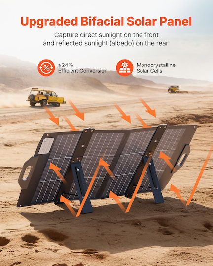 Vevor Klappbarer Doppelter Solar Ladegerät 100w Mc4 Usb-c & Qc3.0 Power Stations