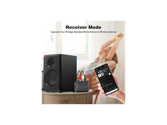 Nordic Bluetooth 5.3 2-in1 Receiver Rca 3.5mm Aux Microsd Wireless Audio Adapter Nfc Black