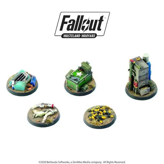 Set 2 Marcatori de Obiective Fallout Wasteland Warfare Miniaturi din Rășină 32mm Modiphius
