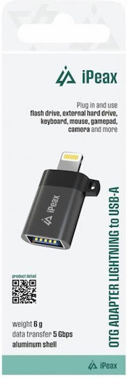 iPEAX Convertor Lightning masculin în USB-A feminin 1buc