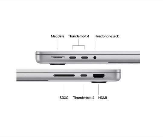 Apple MacBook Pro 2024 14,2 Zoll Retina Display 120Hz M4 Pro 12-Kern 24GB 1TB SSD 16-Kern GPU mit Ladegerät 70W Silber Internationales Englisch Tastatursprache