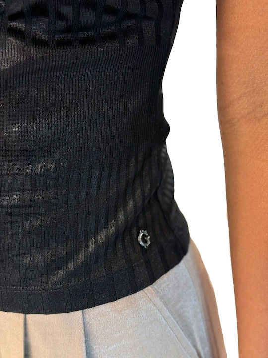 Damen Top Ärmellos Schwarze