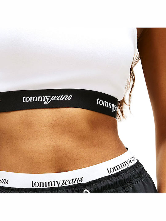 Women's Crop Top Sleeveless White-Black