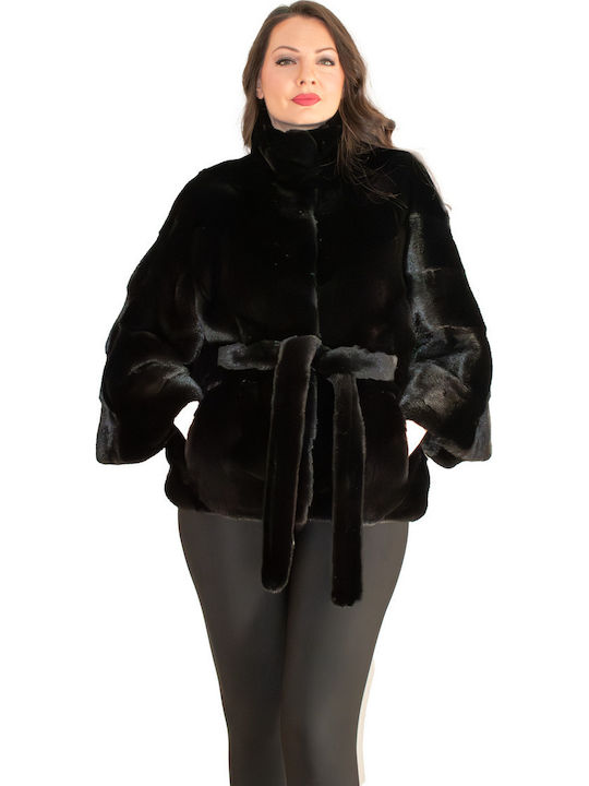 Frauen Pelz Black