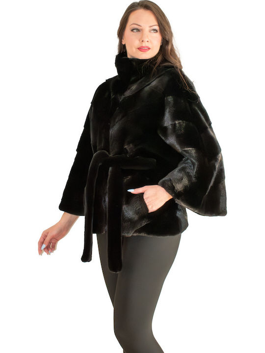Frauen Pelz Black