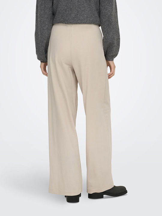 Only Дамско Текстил Панталон Loose Fit Beige