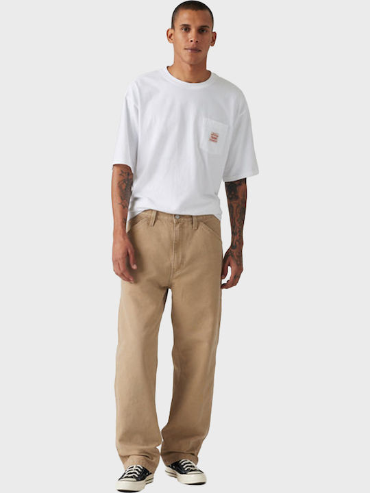 568 Trousers in Loose Fit Beige