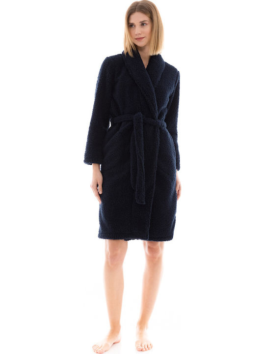 Pink Label Winter Women's Fleece Robe Beige