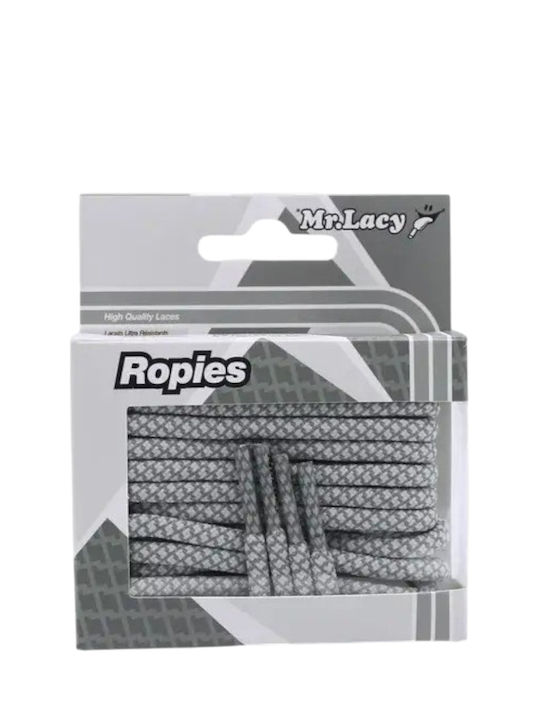 Shoelaces Mr Lacy Ropies 130cm White Grey 316730-whtgrey