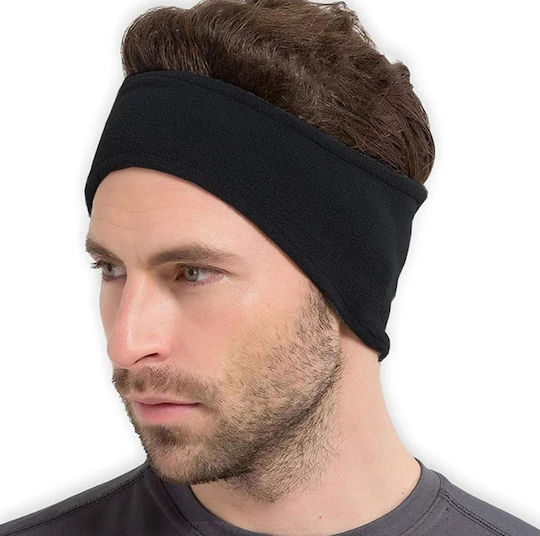 Unisex Fleece Earmuff Πλεκτό σε Μαύρο χρώμα